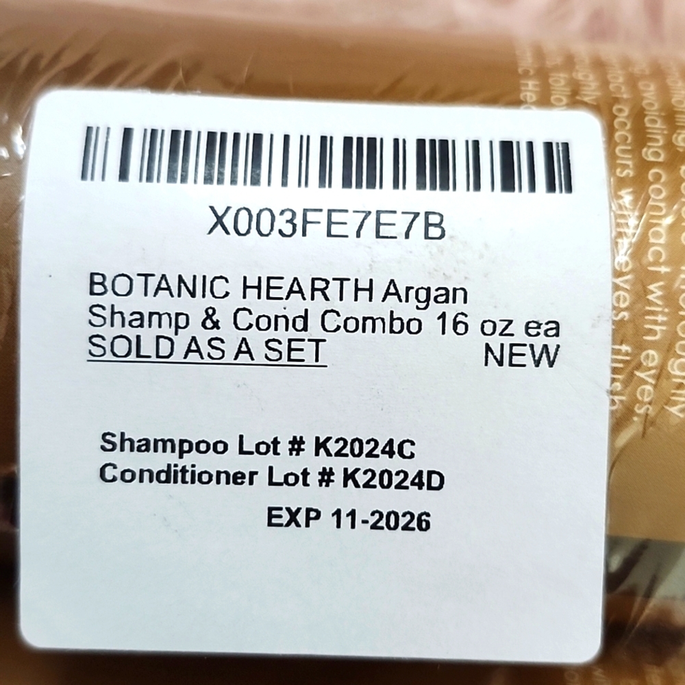 Brand New BOTANIC HEARTH ARGAN SHAMPOO & CONDITIONER-2CT - Picture 5 of 6